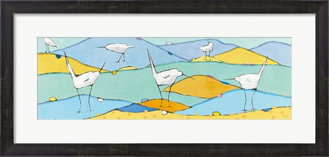 Framed Marsh Egrets I Print