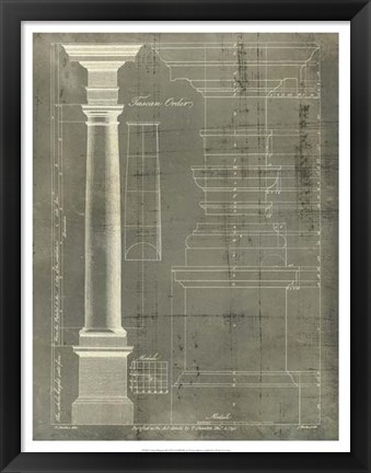 Framed Column Blueprint III Print