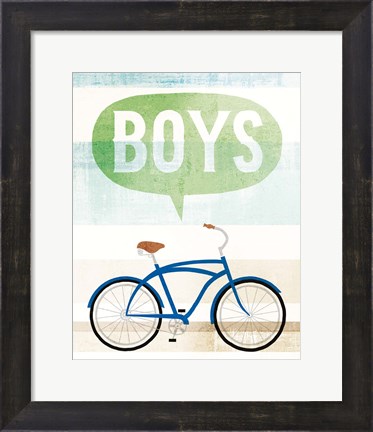 Framed Beach Cruiser Boys II Print