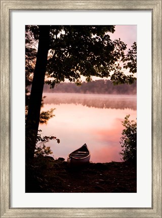 Framed Canoe, Pawtuckaway Lake, New Hampshire Print