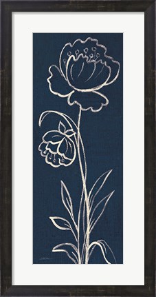 Framed Indigo Floral II Print