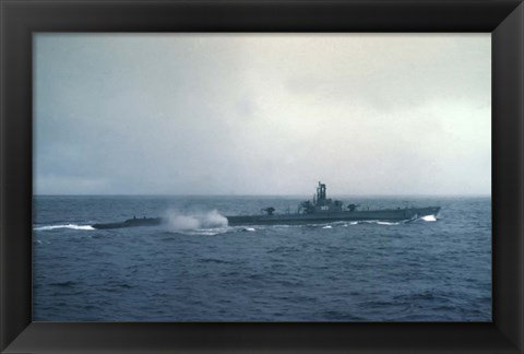 Framed Pacific Ocean, US submarine during WW II Print