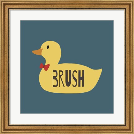 Framed Duck Family Boy Brush Print