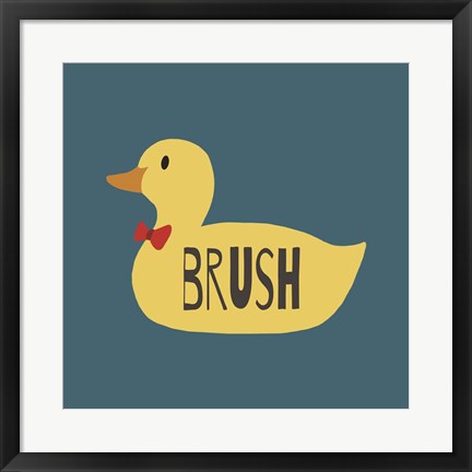Framed Duck Family Boy Brush Print