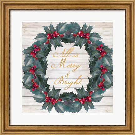 Framed All Is Merry &amp; Bright Print