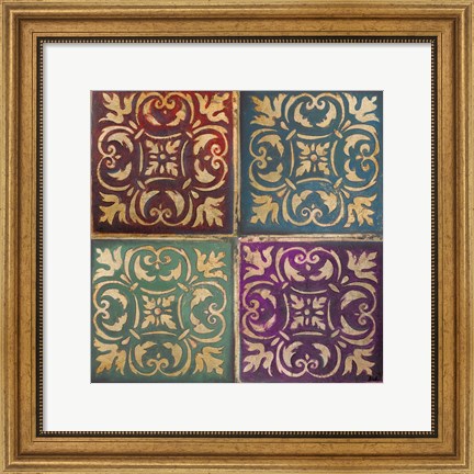 Framed Moroccan Mosaic Patch I Print