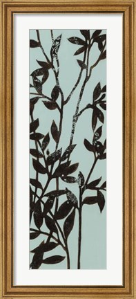 Framed Ebony Eucalyptus on Blue II Print