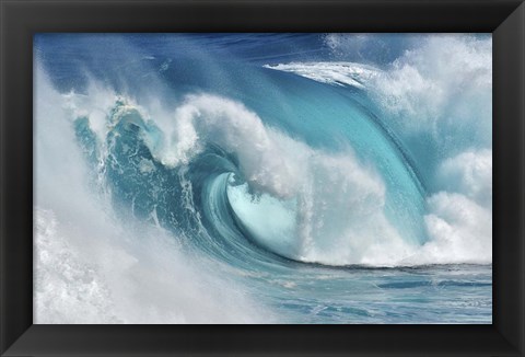 Framed When the Ocean Turns Into Blue Fire Print