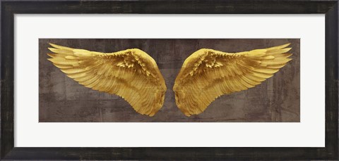 Framed Angel Wings (Gold I) Print