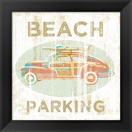 Framed Beach Parking Print