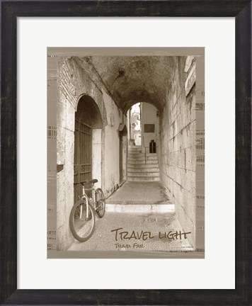 Framed Travel Light Sepia Print