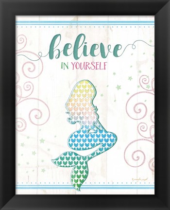 Framed Believe Mermaid Print
