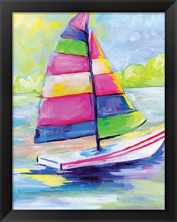 Framed Sunset Boat III Print