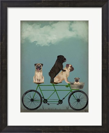 Framed Pug Tandem Print