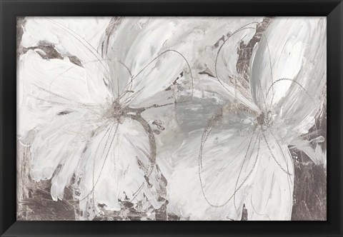 Framed Silver Floral Print
