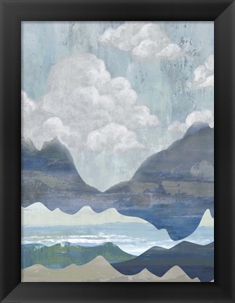 Framed Cloudy Mountains I Print