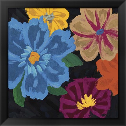 Framed Bright Flowers II Print