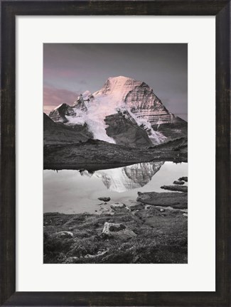 Framed Mount Robson BW with Color Print