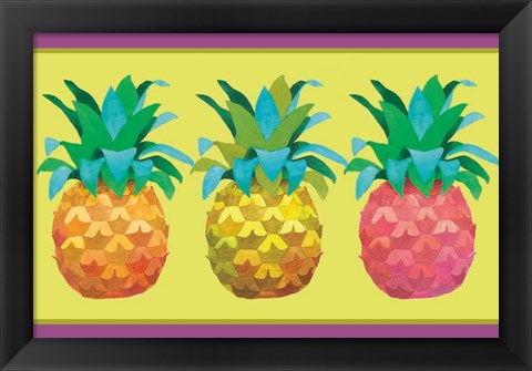 Framed Island Time Pineapples I Print
