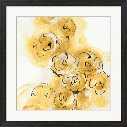 Framed Yellow Roses Anew II B Print