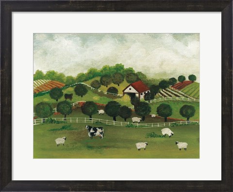 Framed Day at the Farm II Bright Print