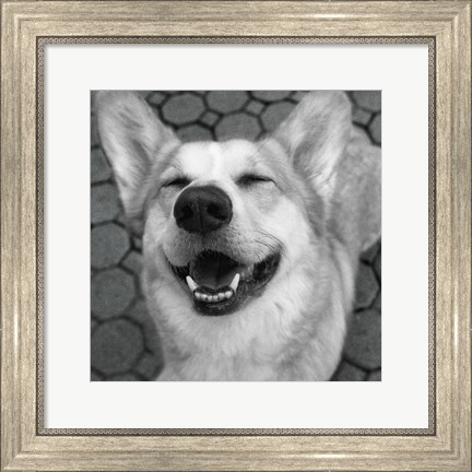 Framed Smile and the World Smiles with You Crop Dark Print