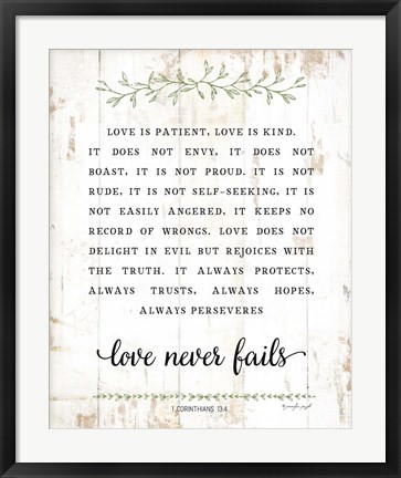 Framed Love Is Patient Print