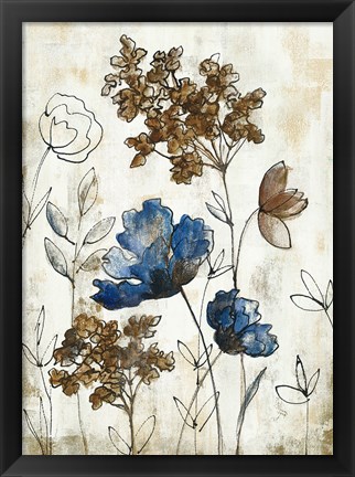 Framed Botanical Trio III Neutral Print