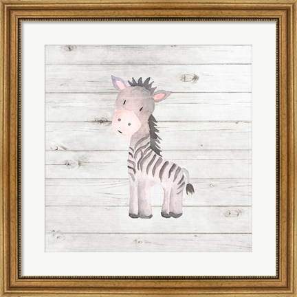 Framed Watercolor Zebra Print