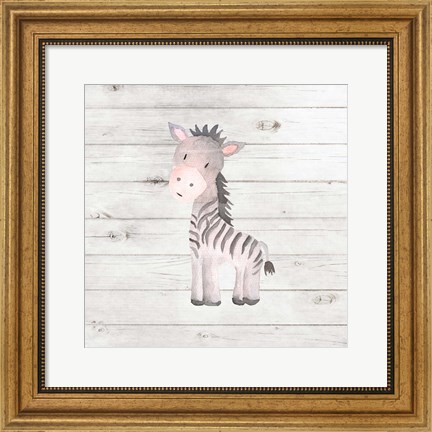 Framed Watercolor Zebra Print
