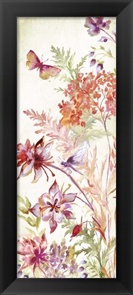 Framed Colorful Wildflowers and Butterflies Panel II Print
