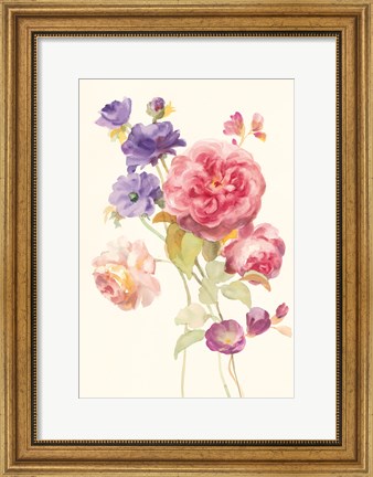 Framed Watercolor Flowers II Print