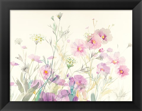Framed Queen Annes Lace and Cosmos Print