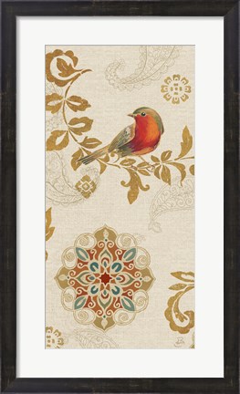 Framed Bird Rainbow Red Panel Print