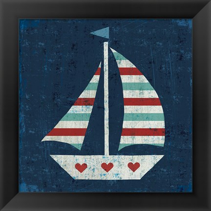 Framed Nautical Love Sail Boat Print