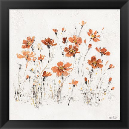 Framed Wildflowers III Orange Print