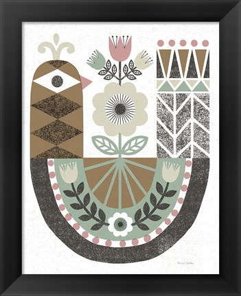 Framed Folk Lodge Bird Hygge Print