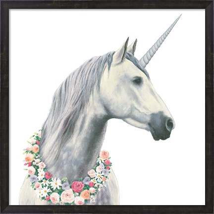 Framed Spirit Unicorn I Square Print
