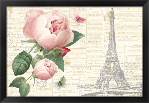 Framed Roses in Paris II Print