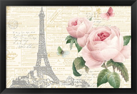 Framed Roses in Paris I Print