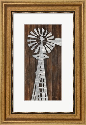 Framed Metal Windmill Print