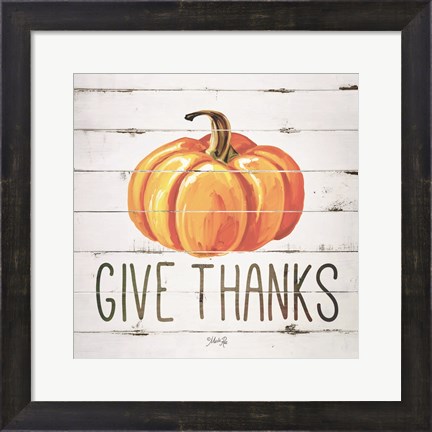 Framed Give Thanks Pumpkin Print