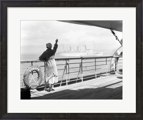 Framed 1930s Back Of Woman On Of Cruise Print