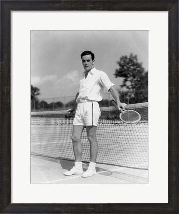 Framed 1930s Man Wearing Tennis Whites Print