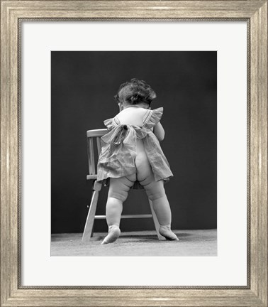 Framed 1940s Back End View Of Nude Girl Print