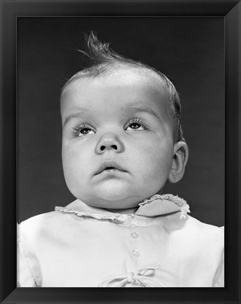 Framed 1950s Baby Portrait Wear Dress Print