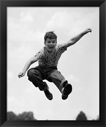 Framed 950S Boy Jumping Up Print