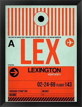 Framed LEX Lexington Luggage Tag I Print