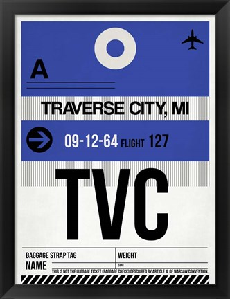 Framed TVC Traverse City Luggage Tag I Print