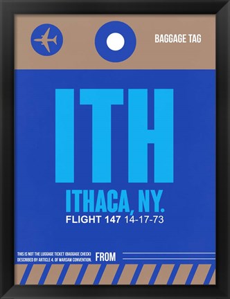 Framed ITH Ithaca Luggage Tag II Print